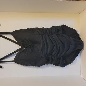 LATTICE RUCHED WIRELESS ONE-PIECE SWIMSUIT